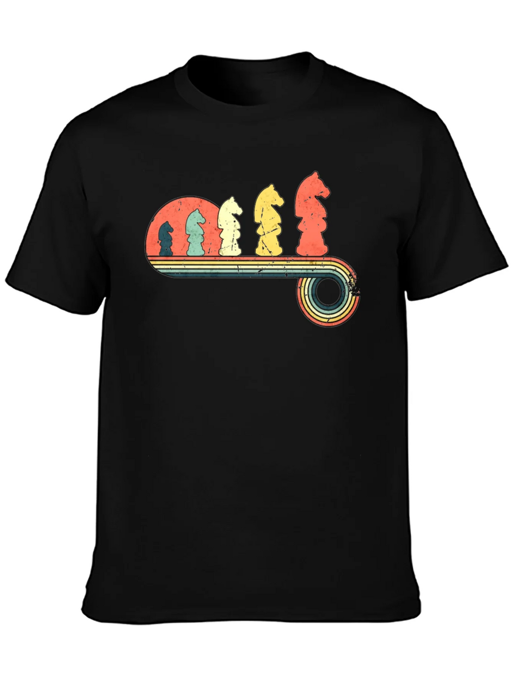 Retro Chess Knight Evolution T-Shirt product image 2