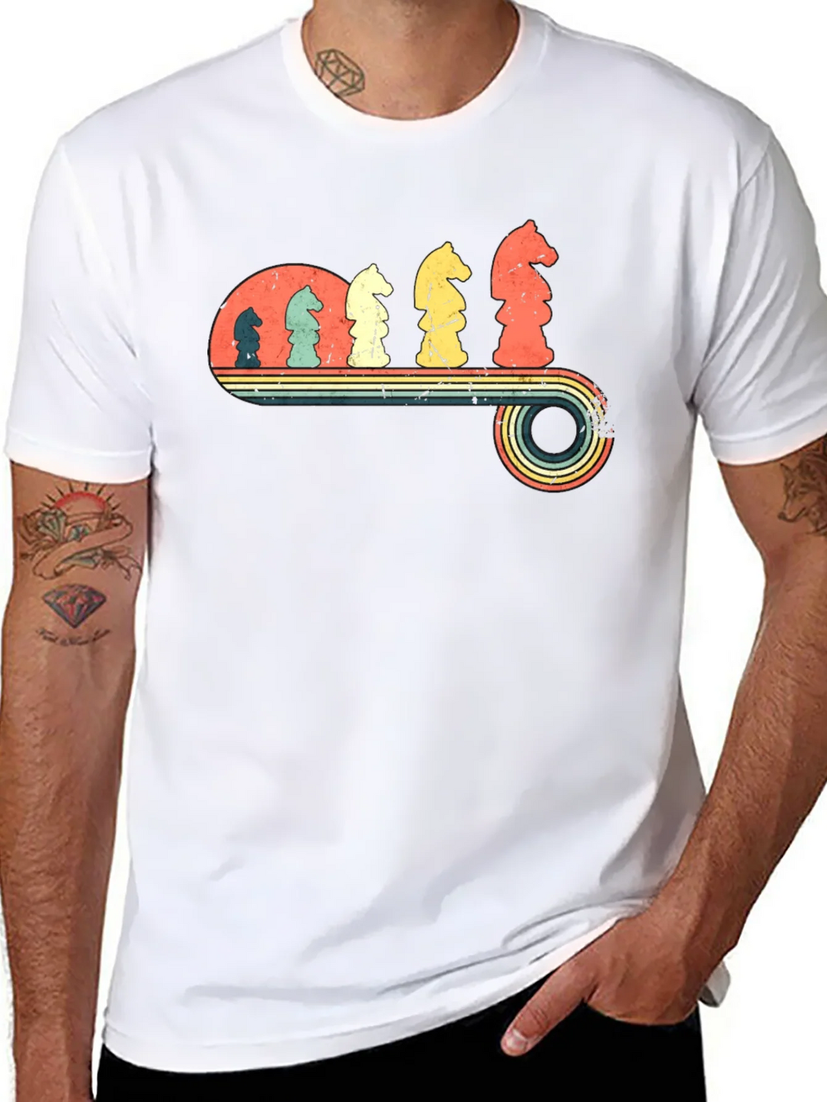 Retro Chess Knight Evolution T-Shirt product image 6