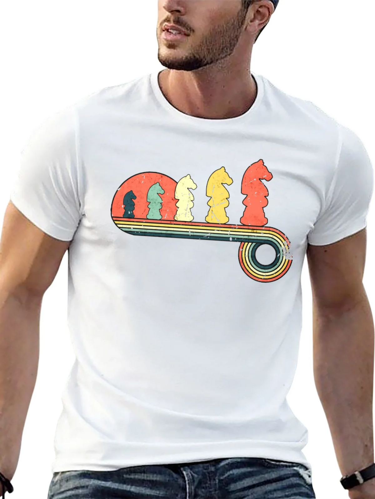 Retro Chess Knight Evolution T-Shirt product image 11