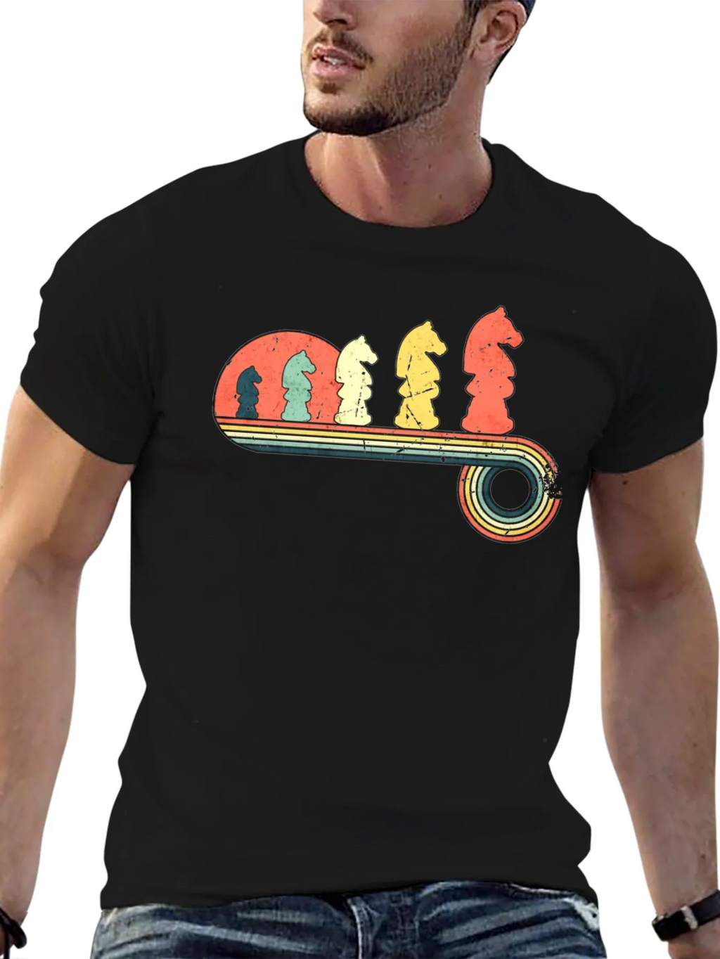 Retro Chess Knight Evolution T-Shirt product image 5