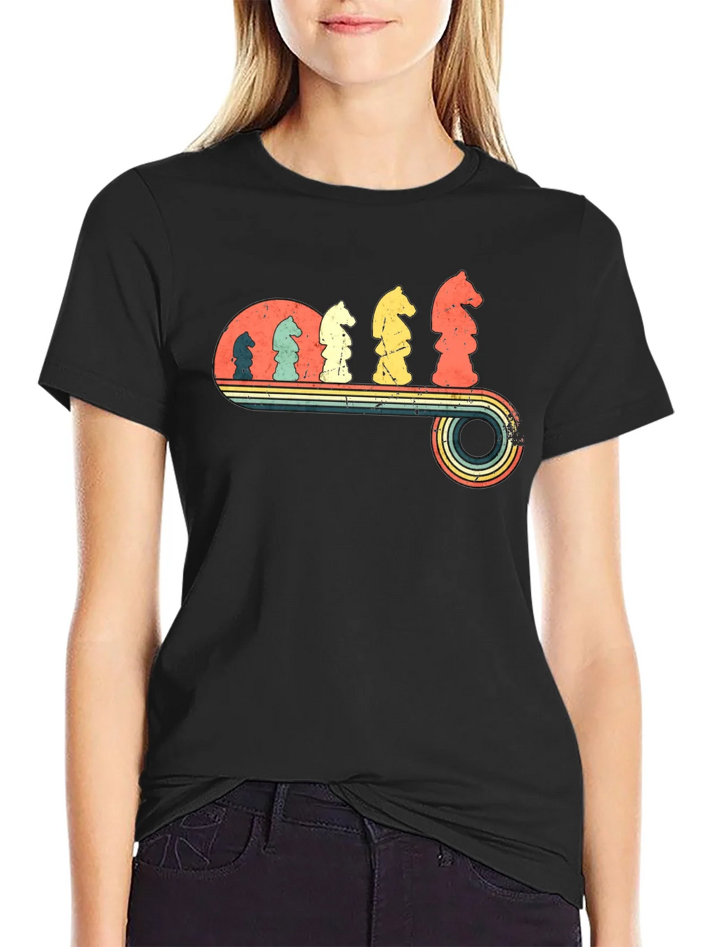 Retro Chess Knight Evolution T-Shirt product image 1
