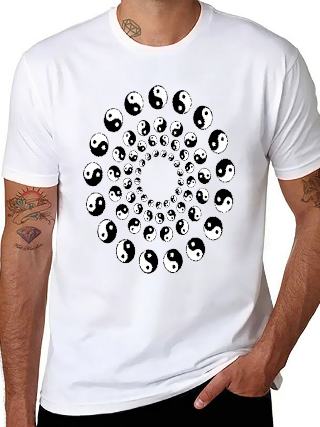 Yin Yang Spiral Graphic Tee - Black product image 7