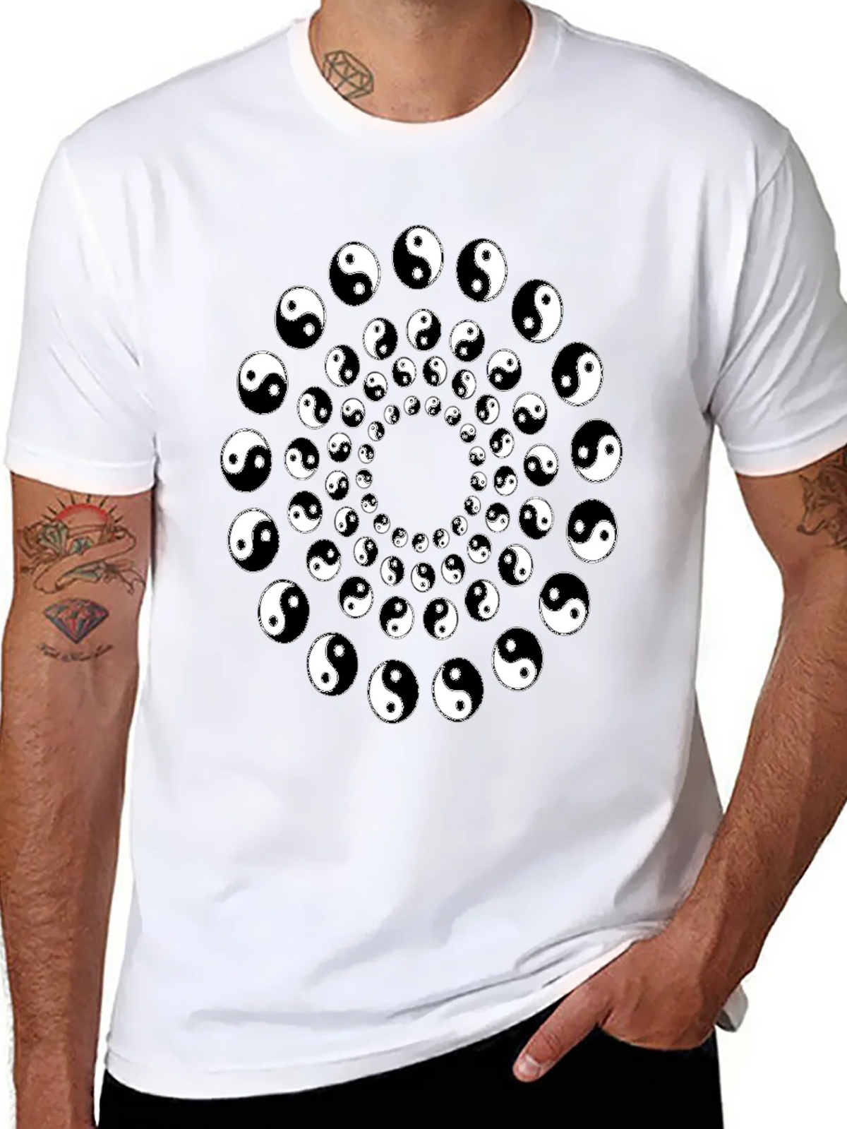 Yin Yang Spiral Graphic Tee - Black product image 7