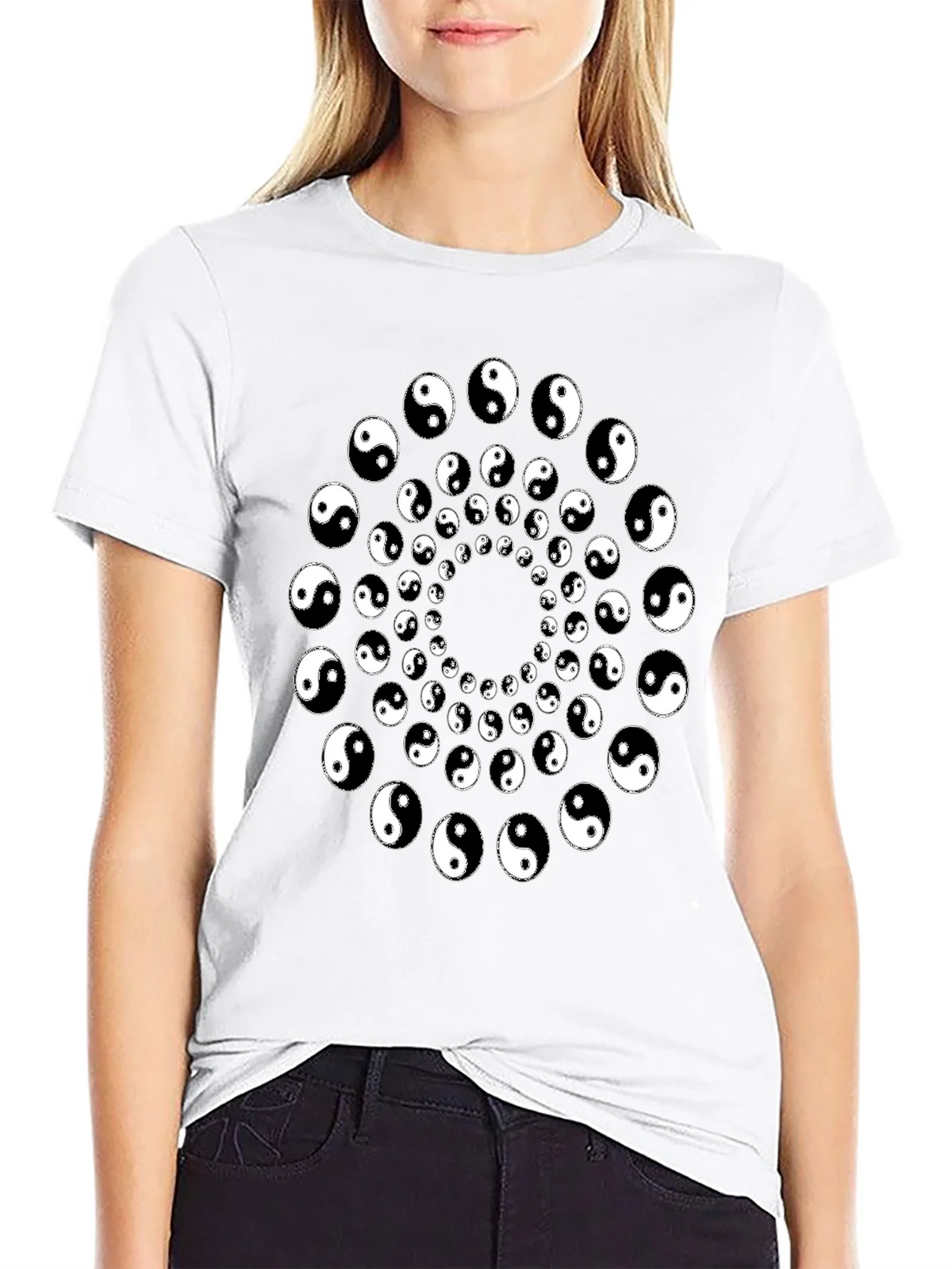 Yin Yang Spiral Graphic Tee - Black product image 8