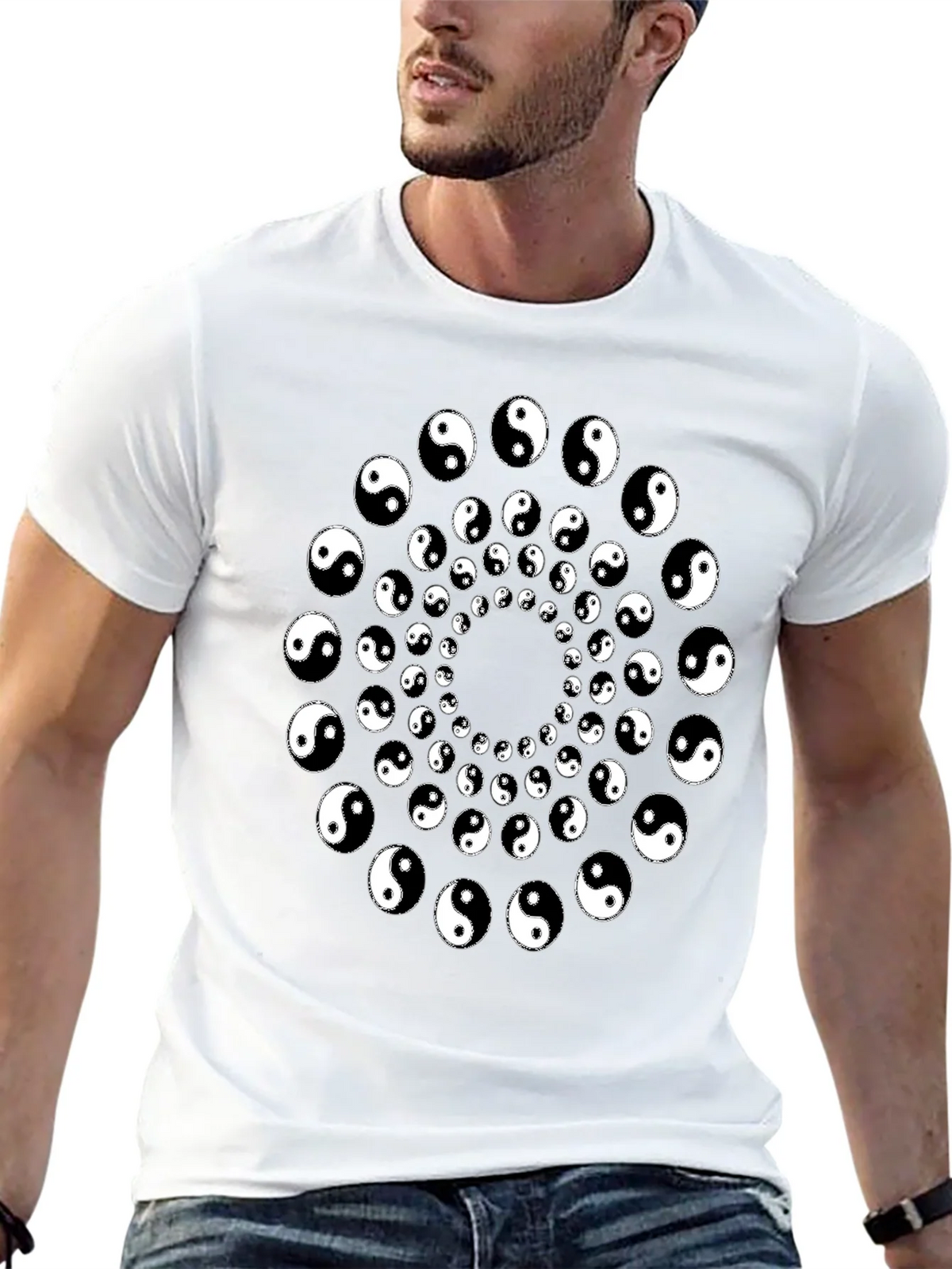 Yin Yang Spiral Graphic Tee - Black product image 12