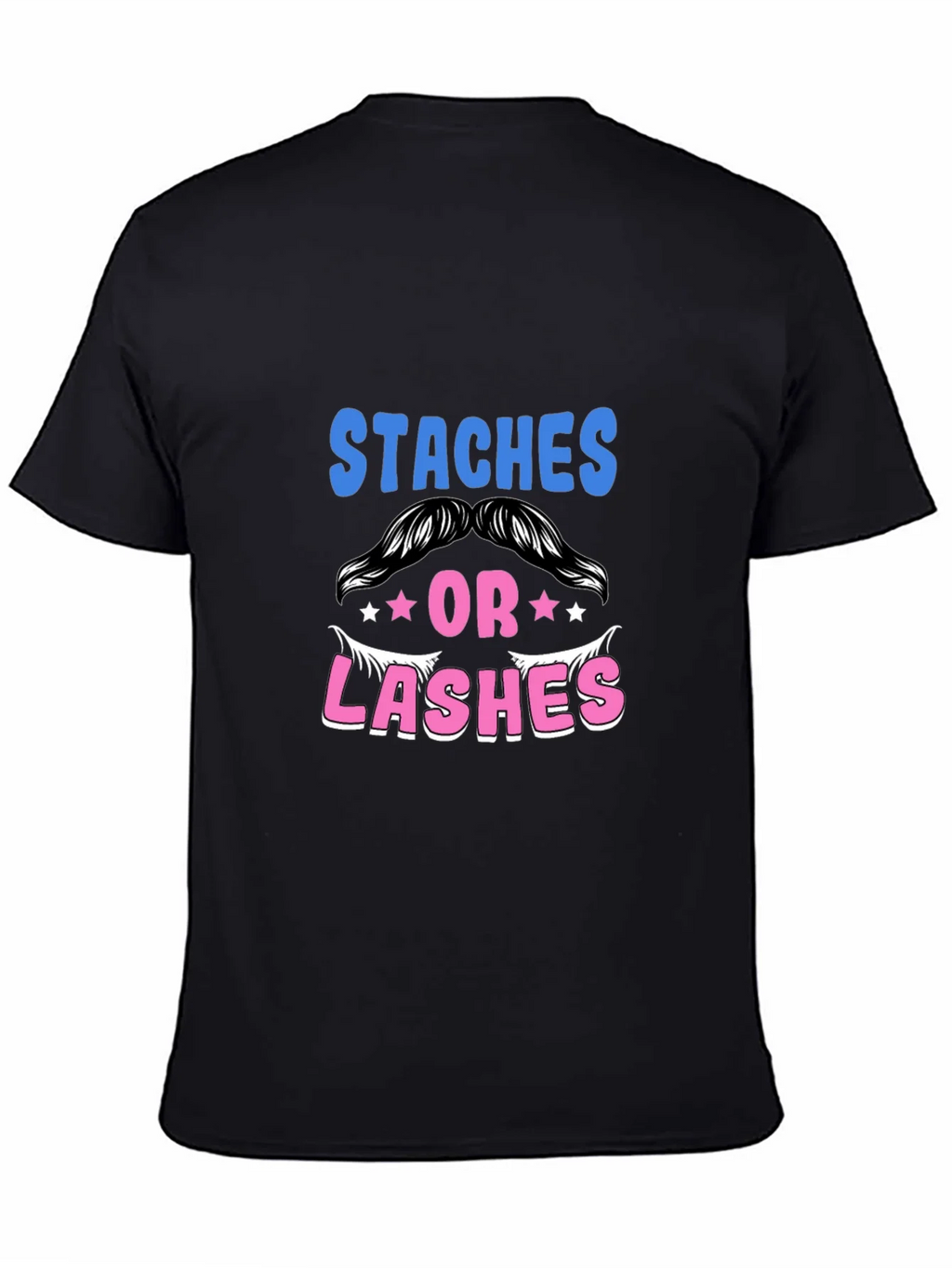 Staches or Lashes Gender Reveal T-Shirt product image 4