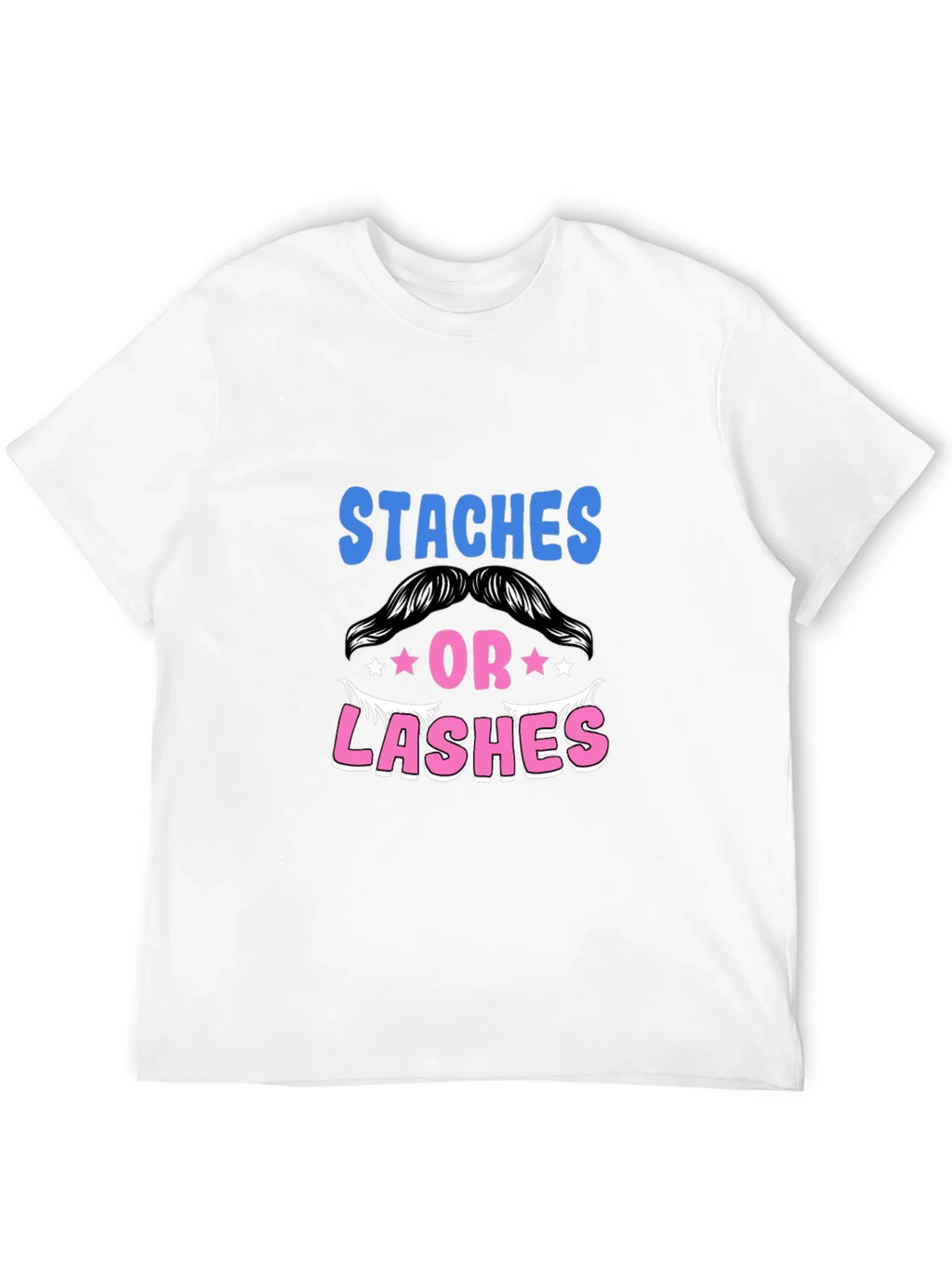 Staches or Lashes Gender Reveal T-Shirt product image 9