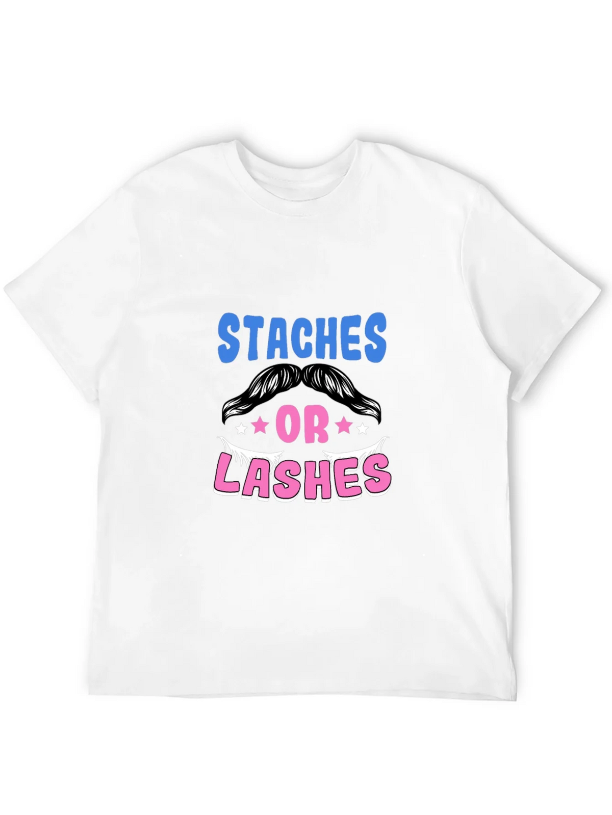 Staches or Lashes Gender Reveal T-Shirt product image 9
