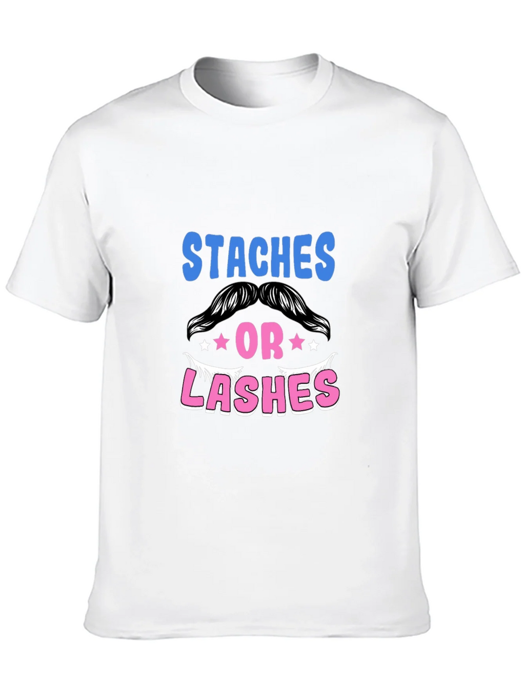 Staches or Lashes Gender Reveal T-Shirt product image 7