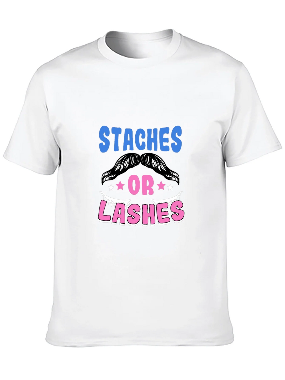 Staches or Lashes Gender Reveal T-Shirt product image 7