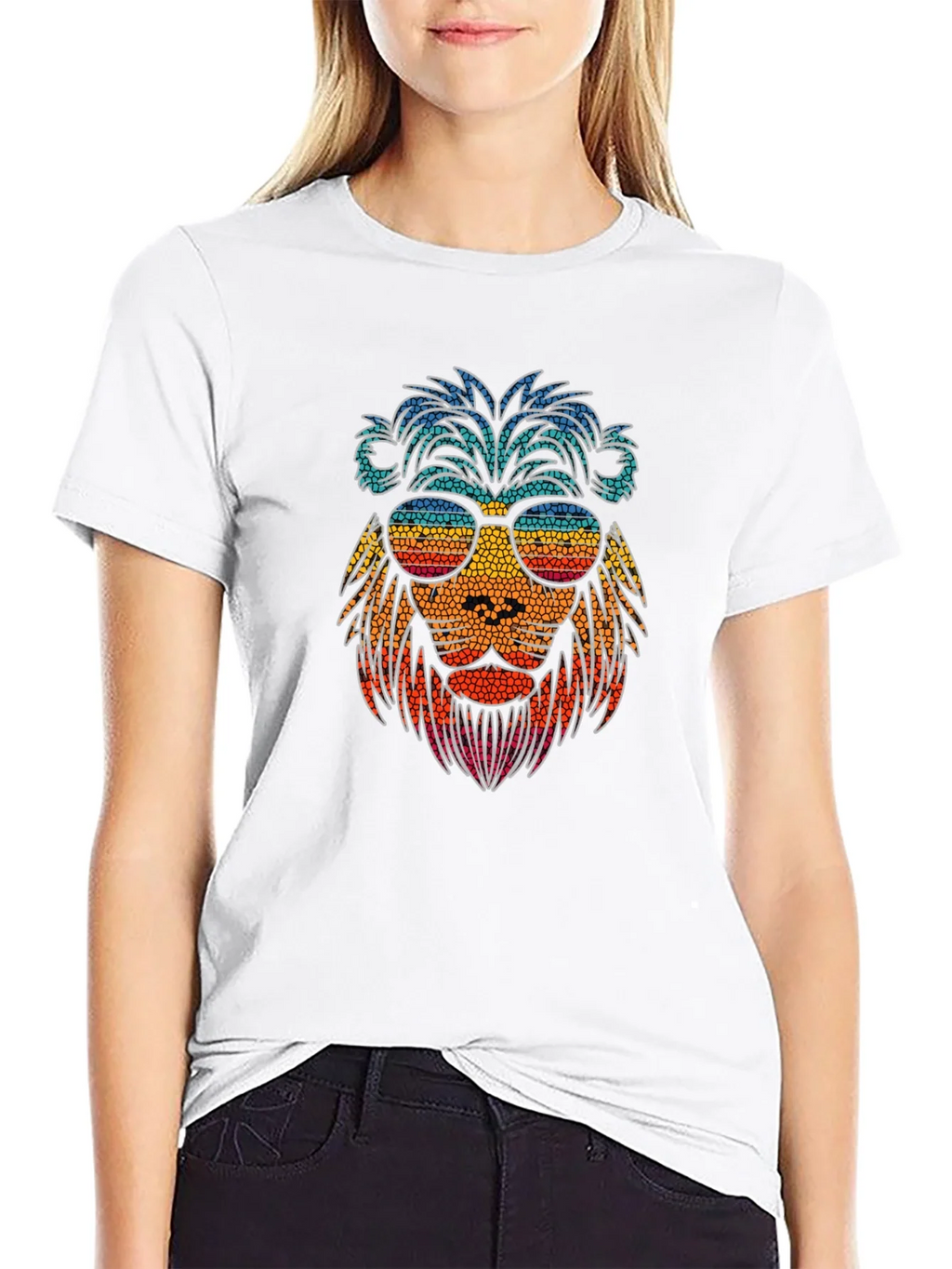 Cool Lion Graphic Tee - Stylish Mens Black T-Shirt product image 8