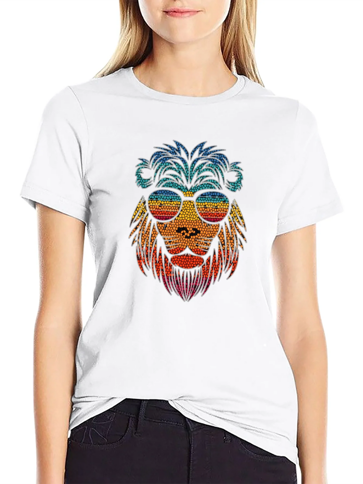 Cool Lion Graphic Tee - Stylish Mens Black T-Shirt product image 8