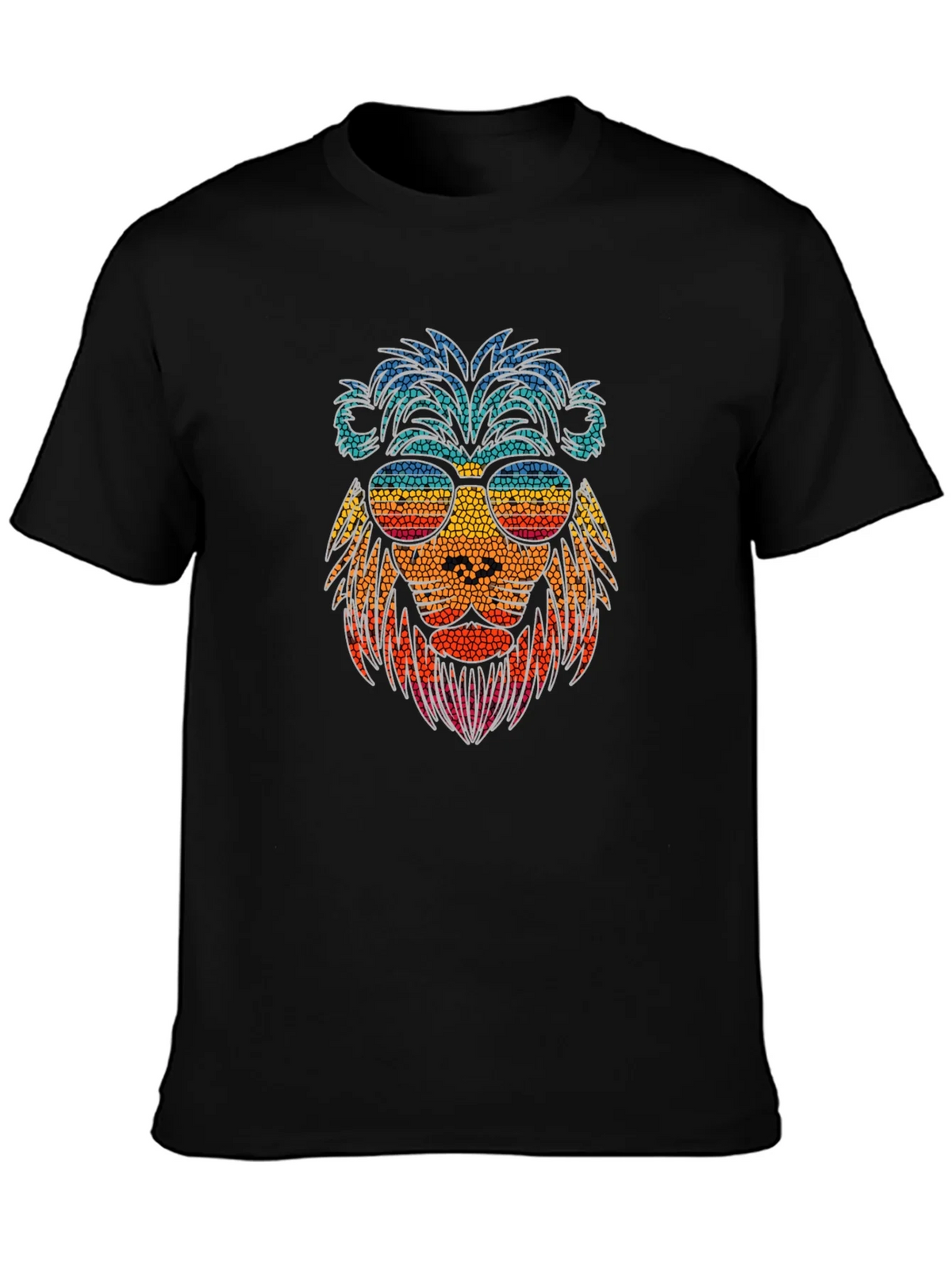 Cool Lion Graphic Tee - Stylish Mens Black T-Shirt product image 3