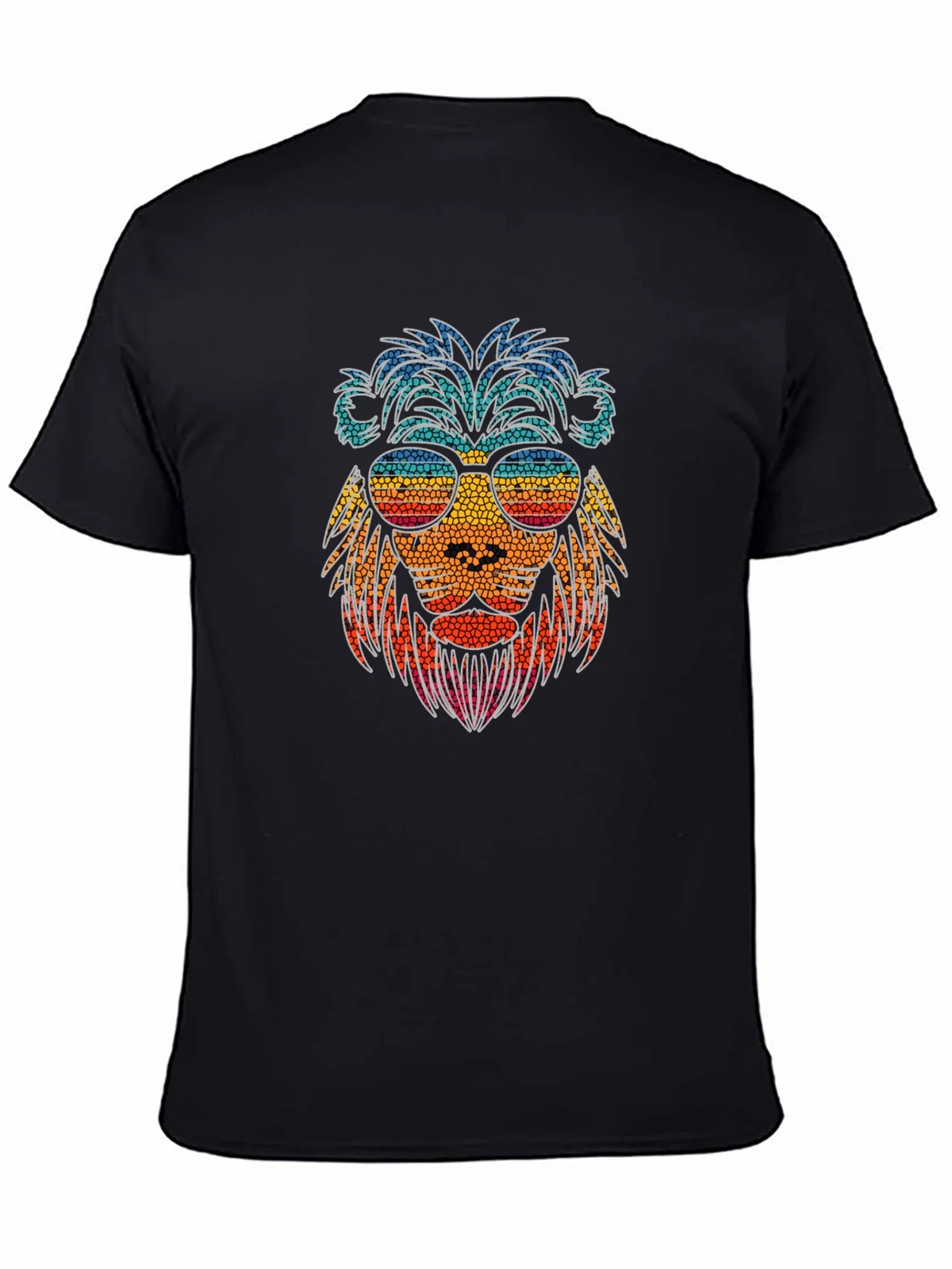 Cool Lion Graphic Tee - Stylish Mens Black T-Shirt product image 4
