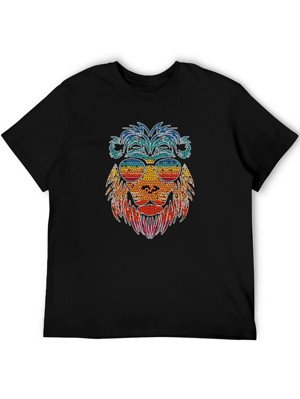 Cool Lion Graphic Tee - Stylish Mens Black T-Shirt product image 5