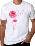 Breast Cancer Awareness Flower Graphic Tee product image 1