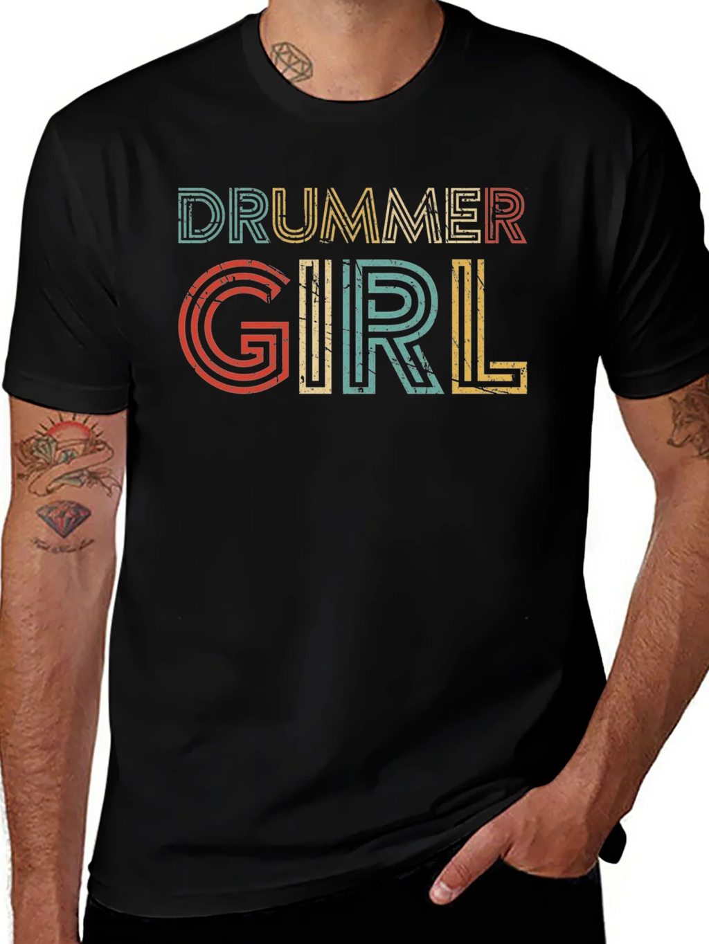 Drummer Girl Retro Style Tee product image 1