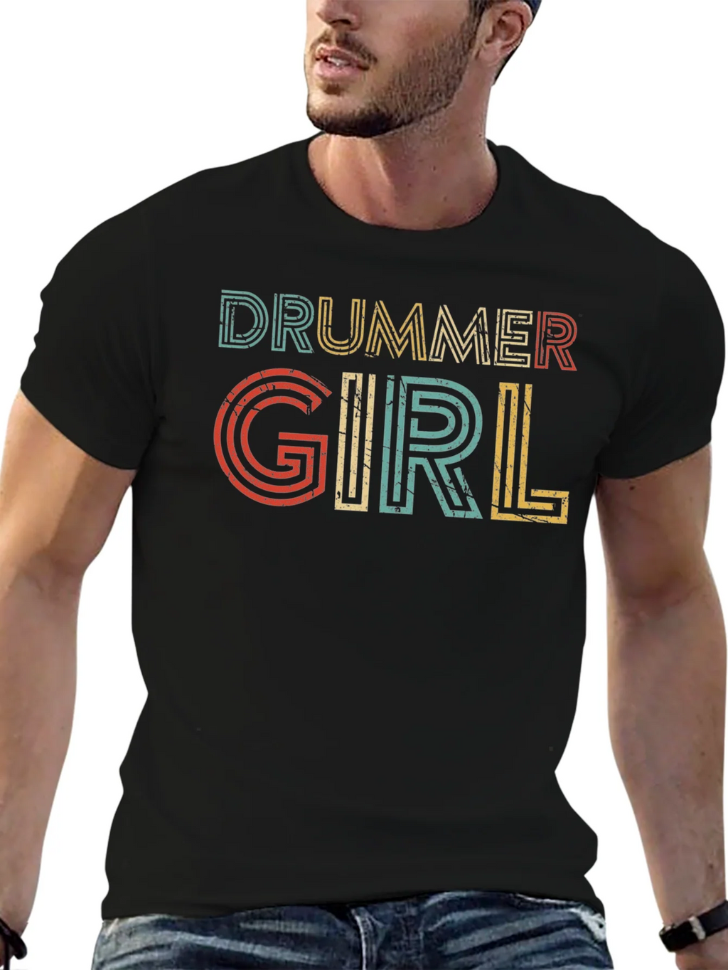 Drummer Girl Retro Style Tee product image 6