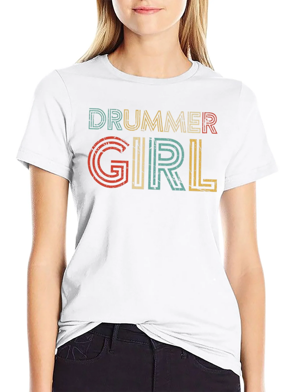 Drummer Girl Retro Style Tee product image 8