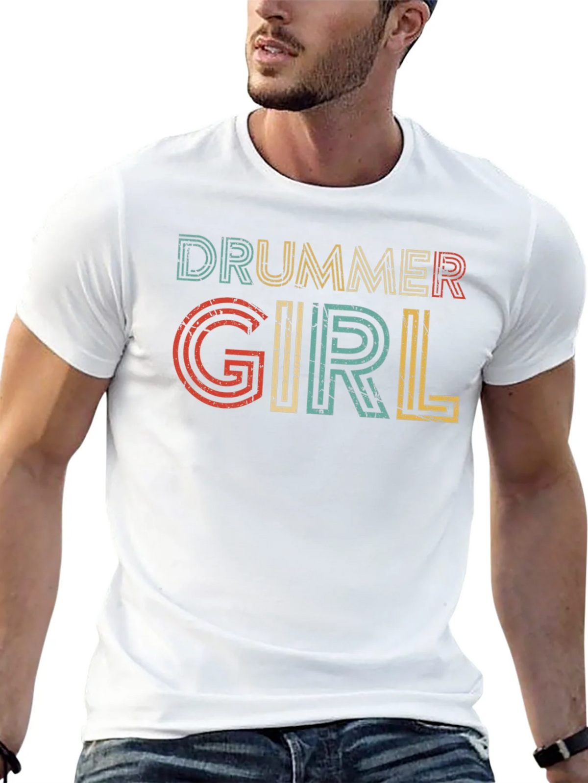 Drummer Girl Retro Style Tee product image 12