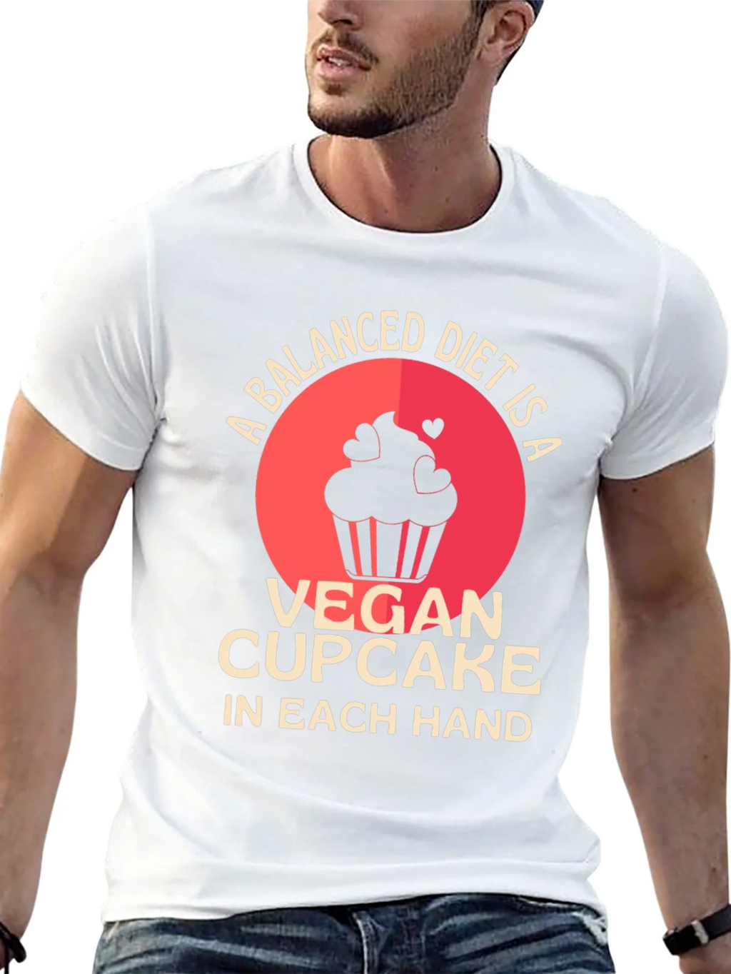Vegan Cupcake Balanced Diet T-Shirt product image 2