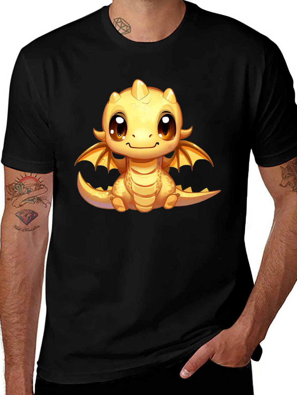 Cute Dragon Graphic Tee - Unisex Black T-Shirt product image 1
