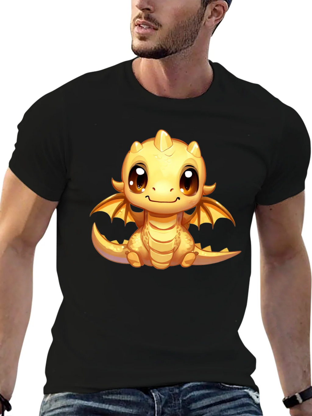 Cute Dragon Graphic Tee - Unisex Black T-Shirt product image 6