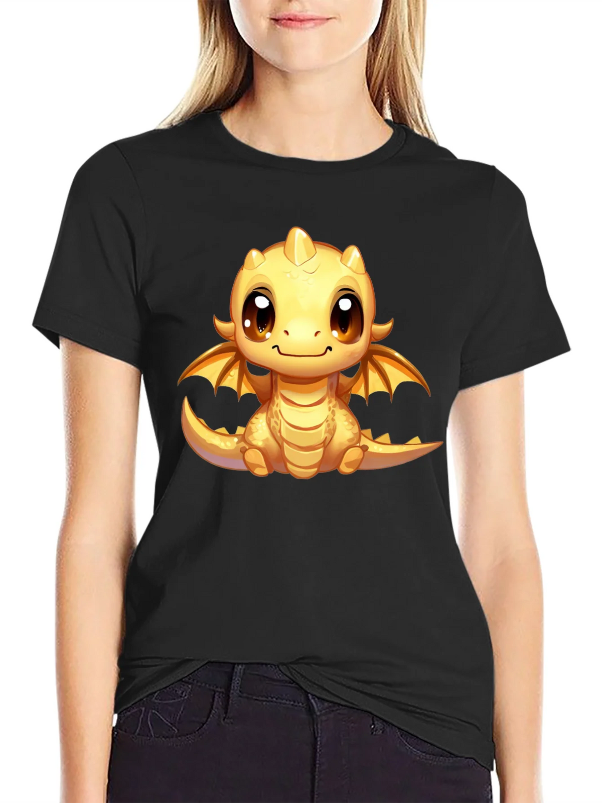 Cute Dragon Graphic Tee - Unisex Black T-Shirt product image 2