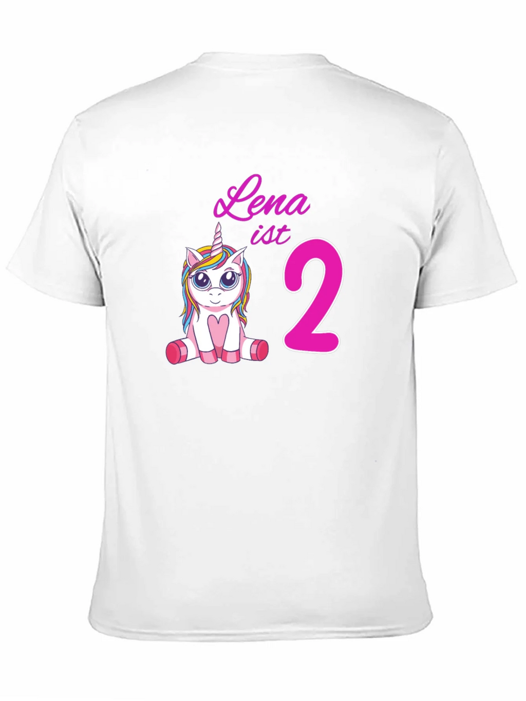 Cute Lena is 2 Unicorn Birthday Black T-Shirt product image 9