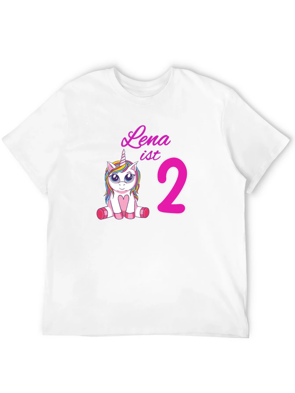 Cute Lena is 2 Unicorn Birthday Black T-Shirt product image 10