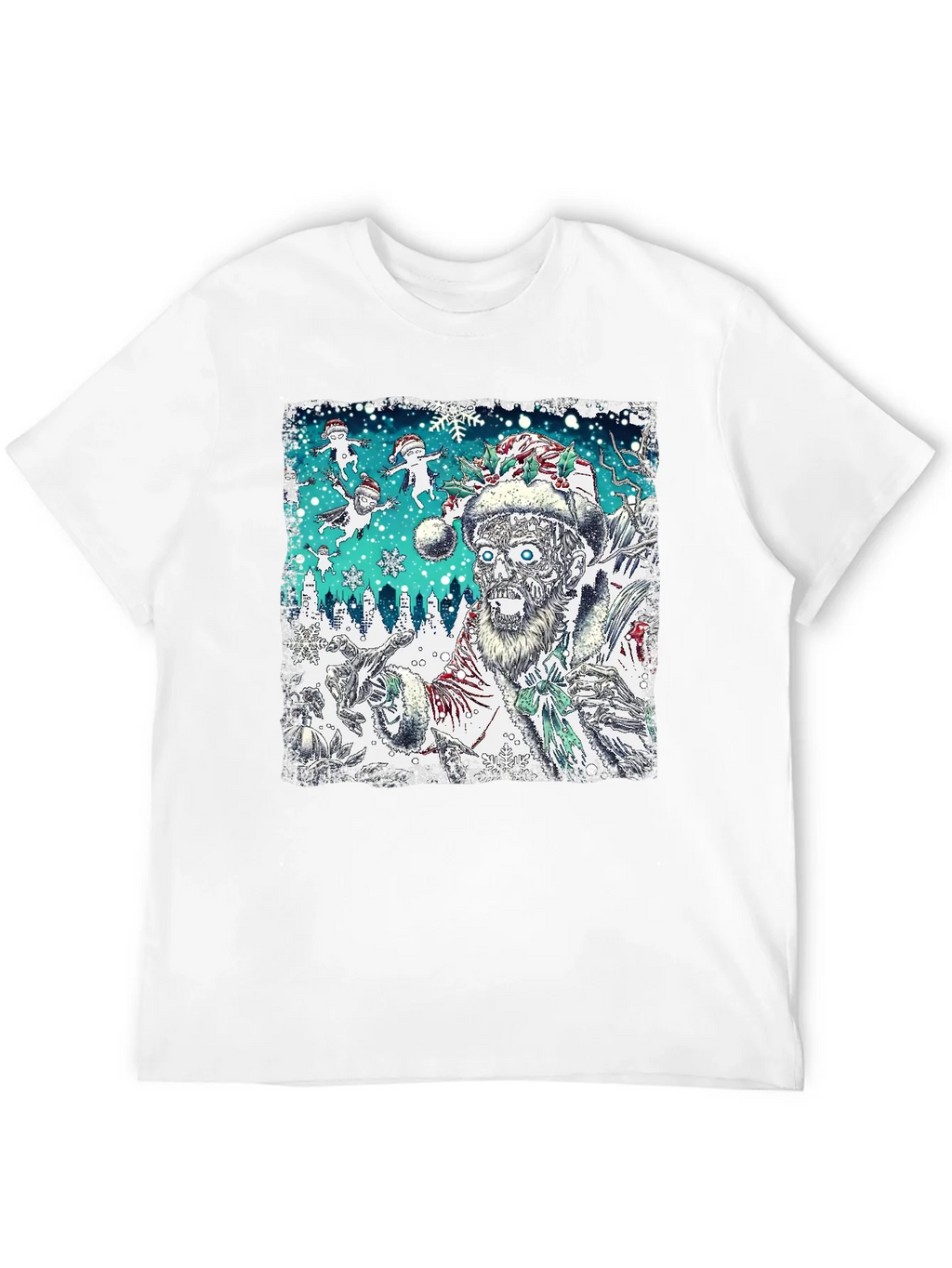 Zombie Santa Christmas Graphic Tee product image 11