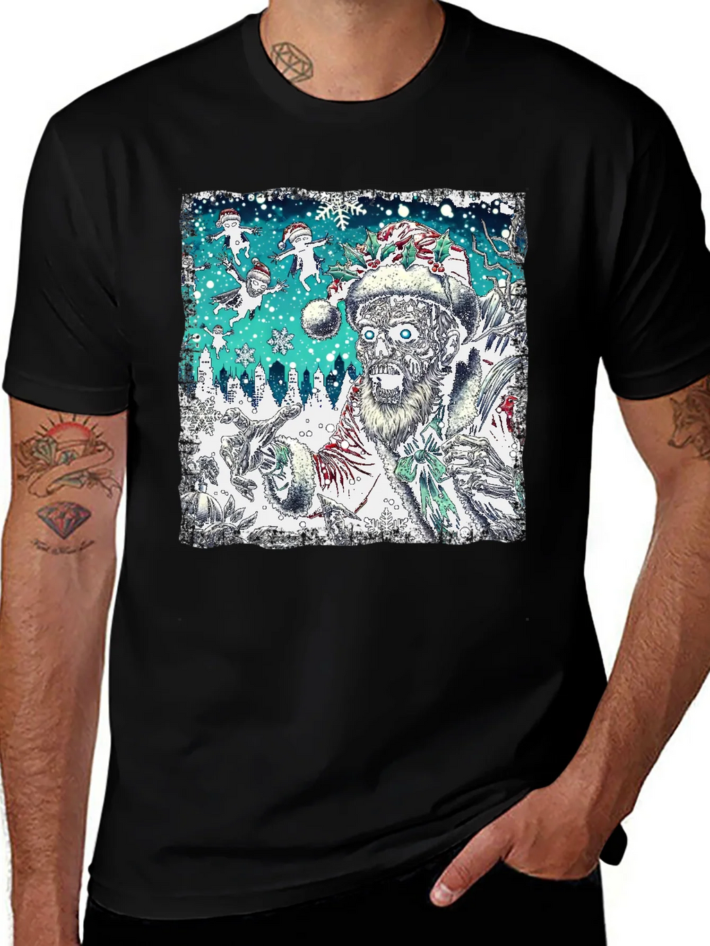 Zombie Santa Christmas Graphic Tee product image 1