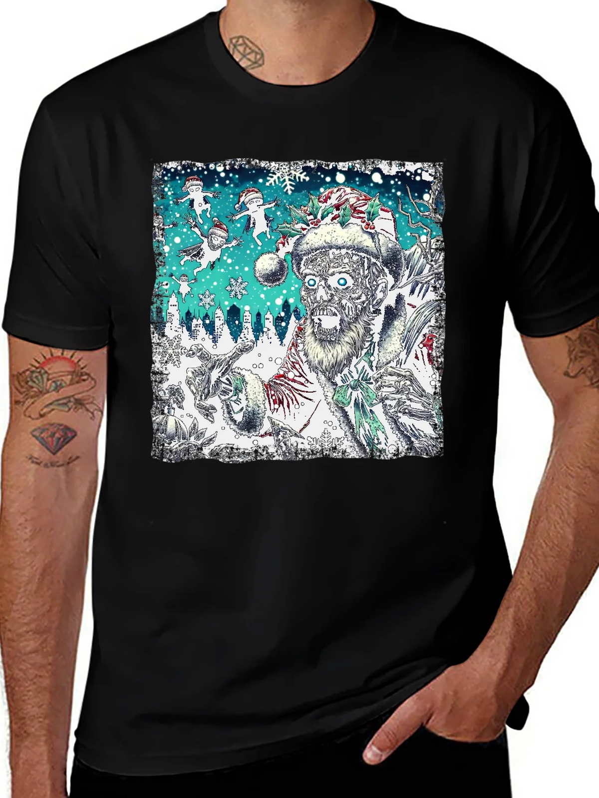 Zombie Santa Christmas Graphic Tee product image 1