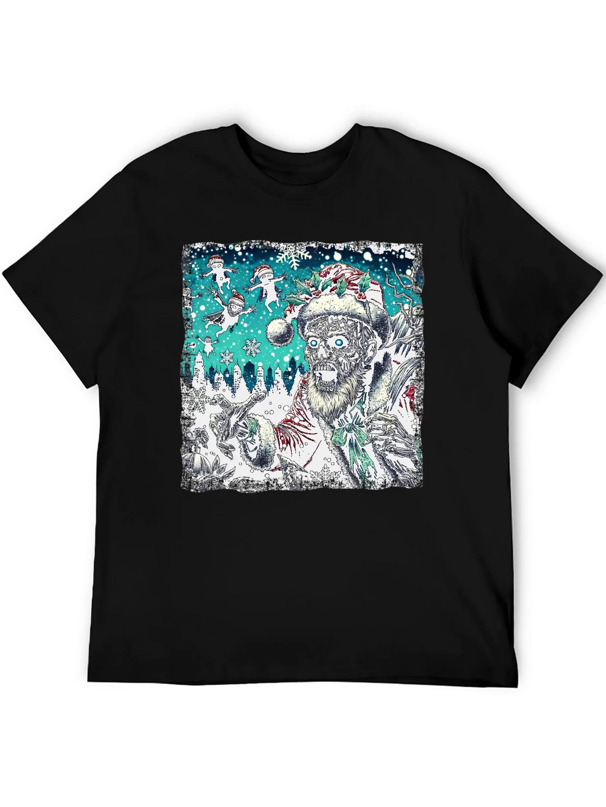 Zombie Santa Christmas Graphic Tee product image 5