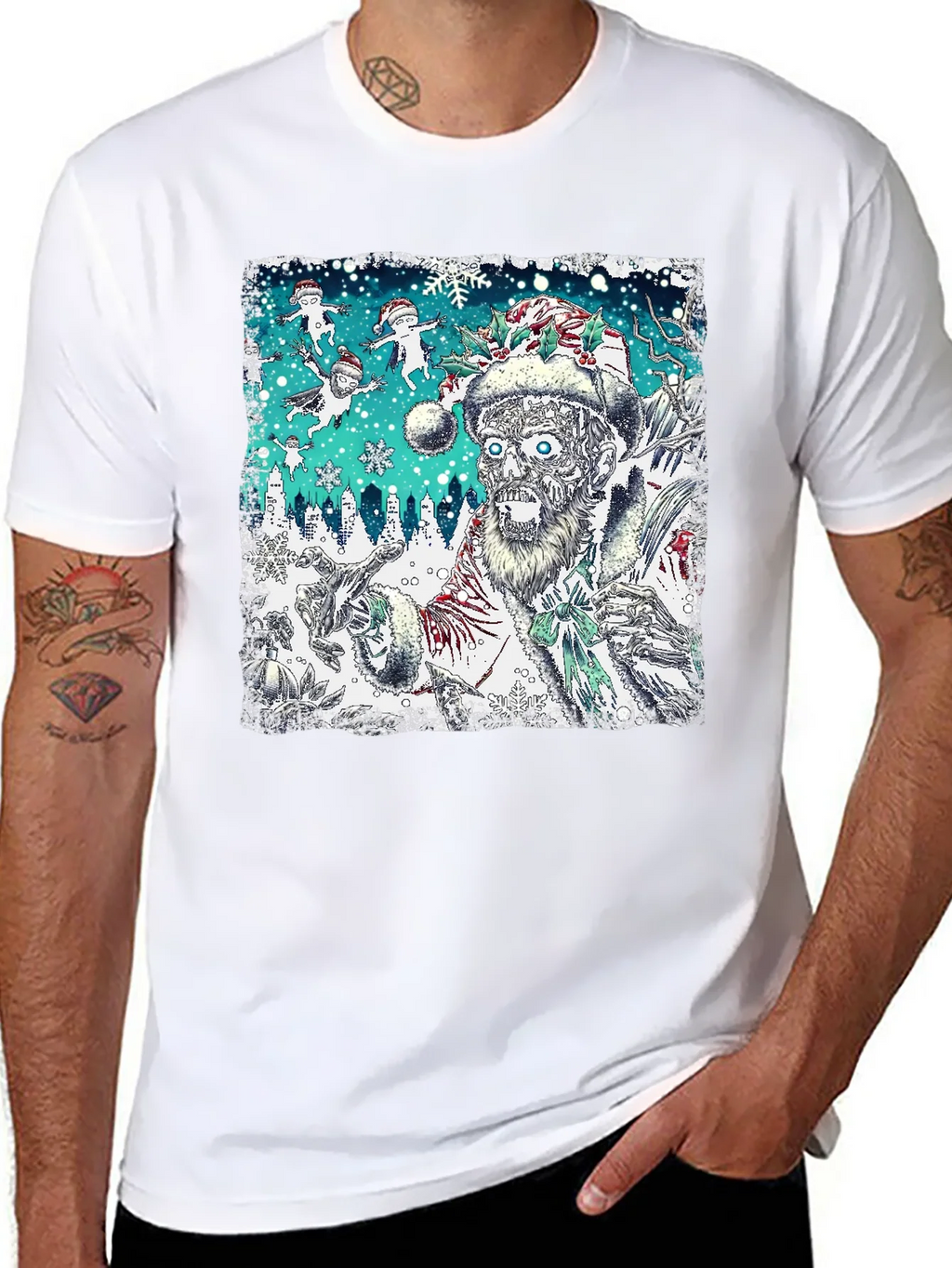 Zombie Santa Christmas Graphic Tee product image 7