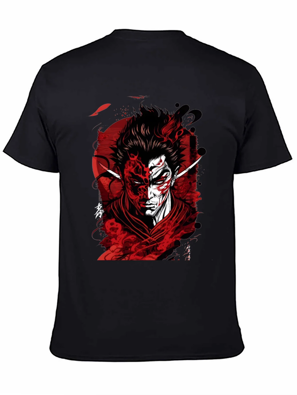 Samurai Demon Graphic Tee - Red and Black Design product image 4