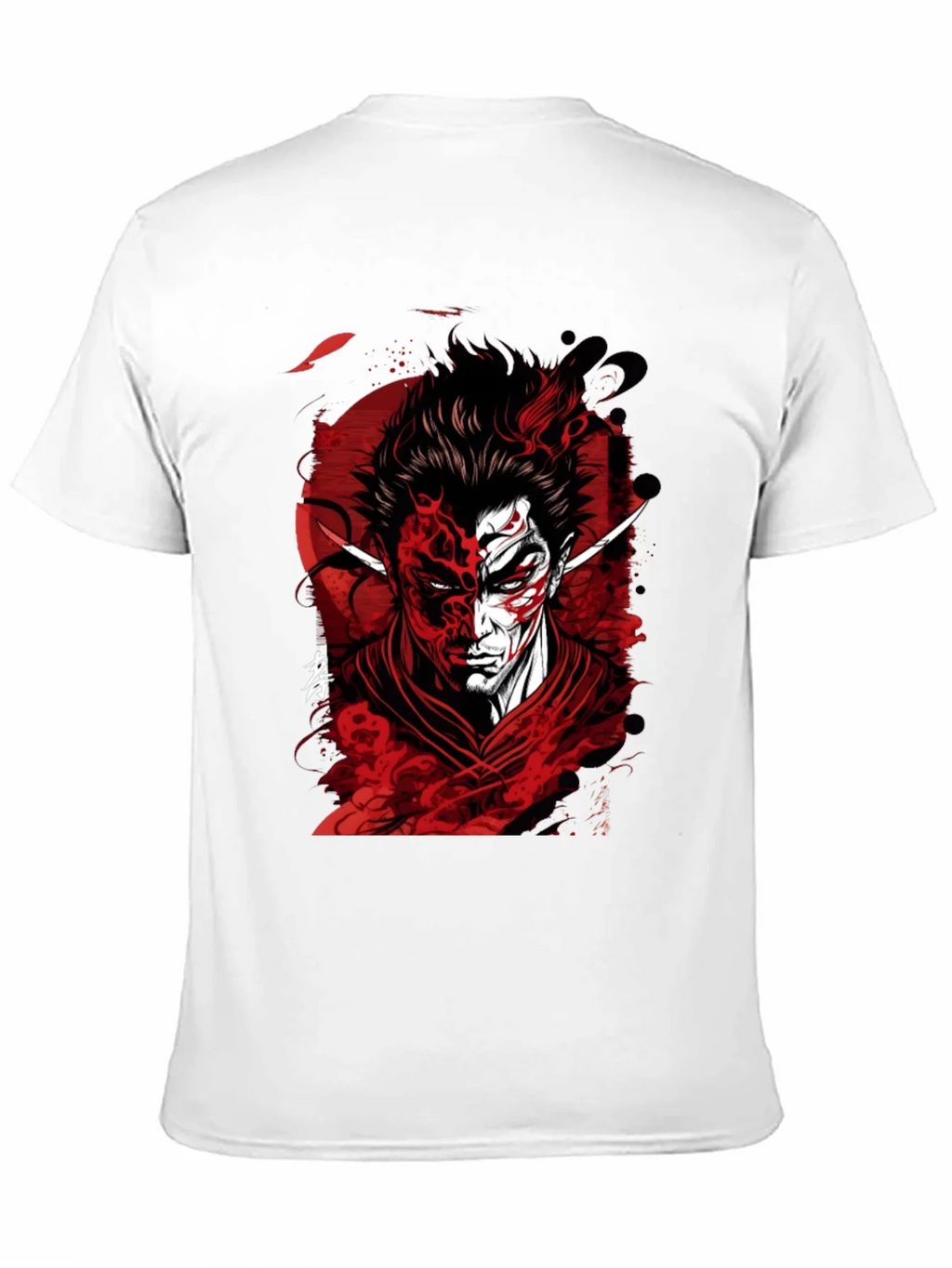 Samurai Demon Graphic Tee - Red and Black Design product image 10