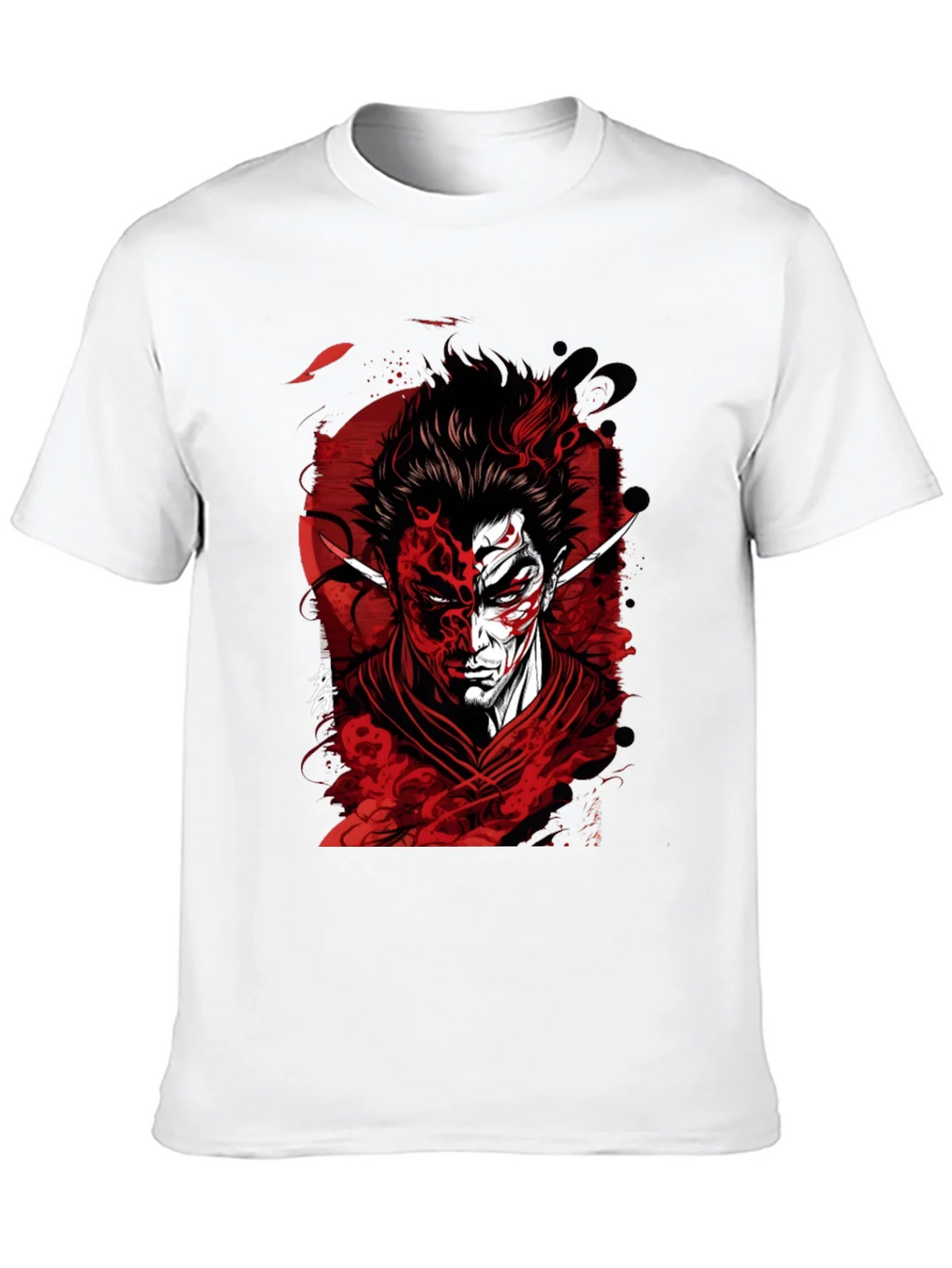 Samurai Demon Graphic Tee - Red and Black Design product image 9