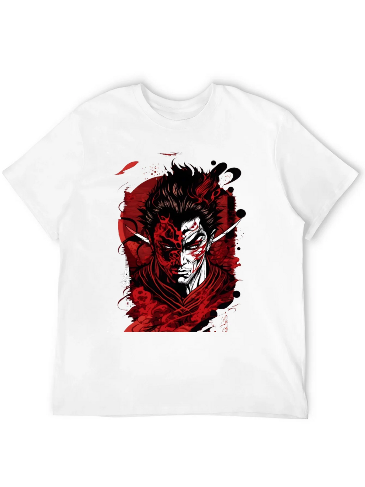 Samurai Demon Graphic Tee - Red and Black Design product image 11