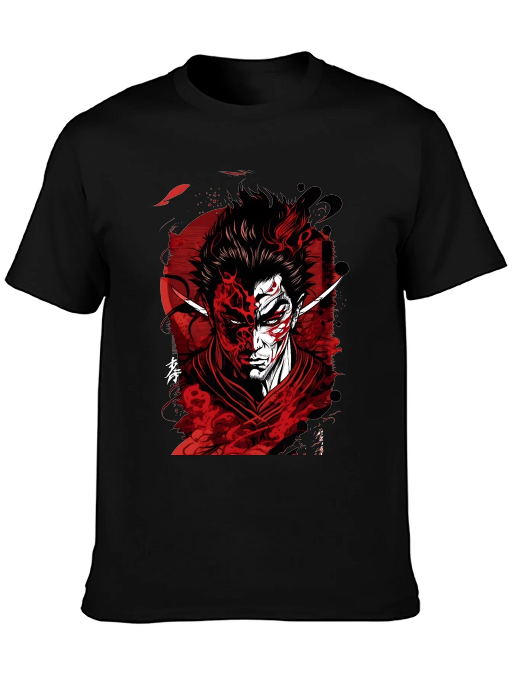 Samurai Demon Graphic Tee - Red and Black Design product image 3