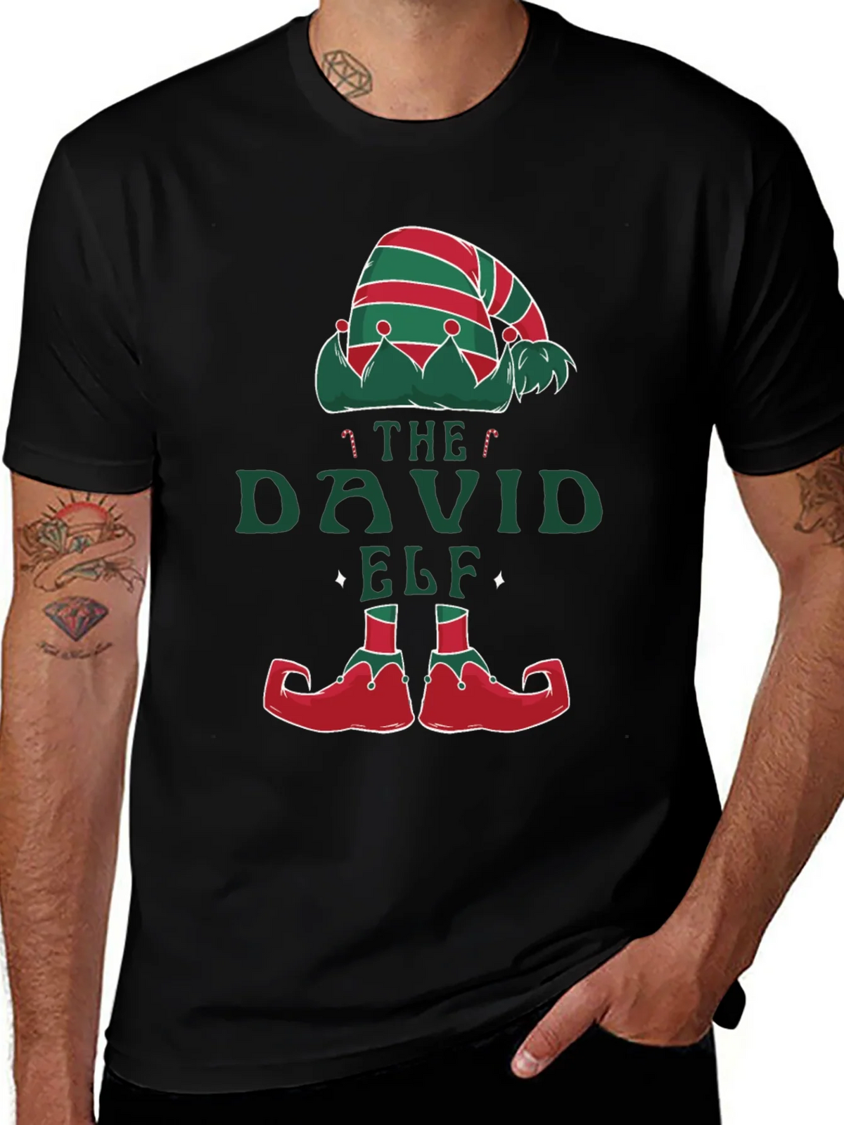 David Elf Christmas T-Shirt - Festive Holiday Apparel product image 1