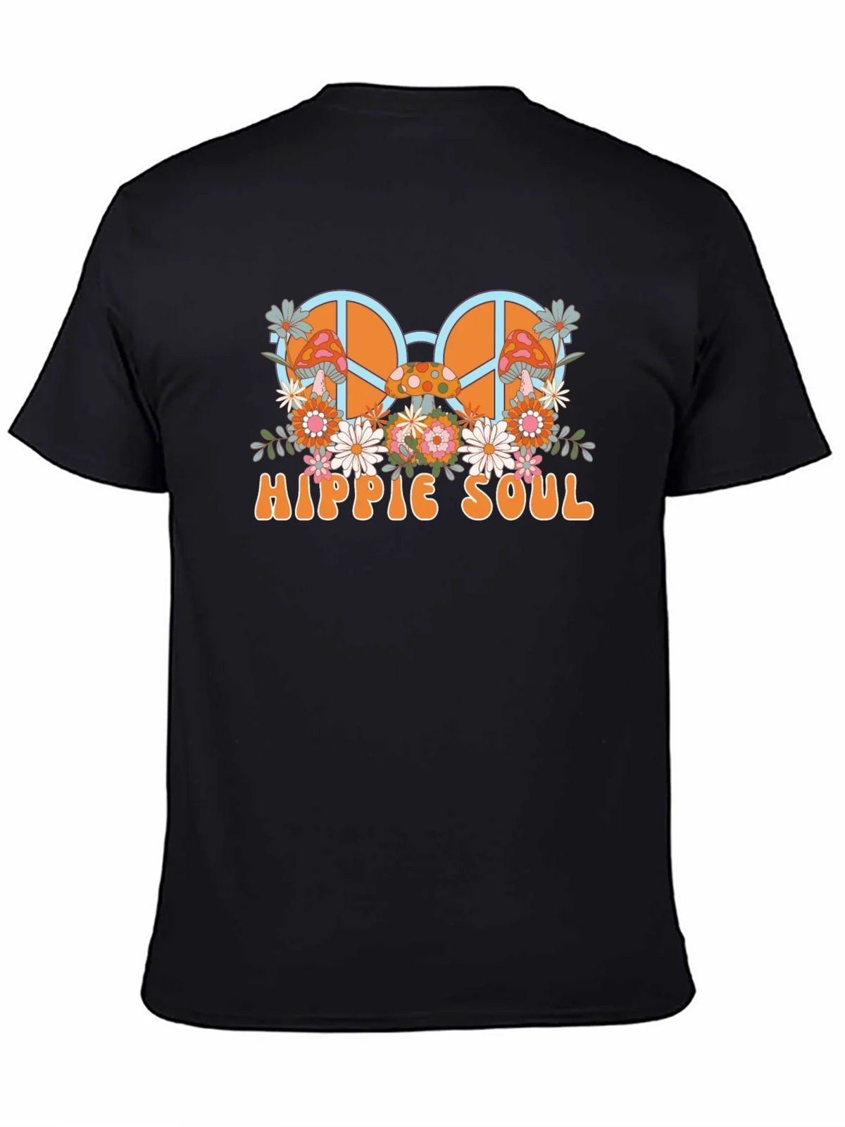 Hippie Soul Graphic T-Shirt - Retro Peace Sign & Mushroom product image 4