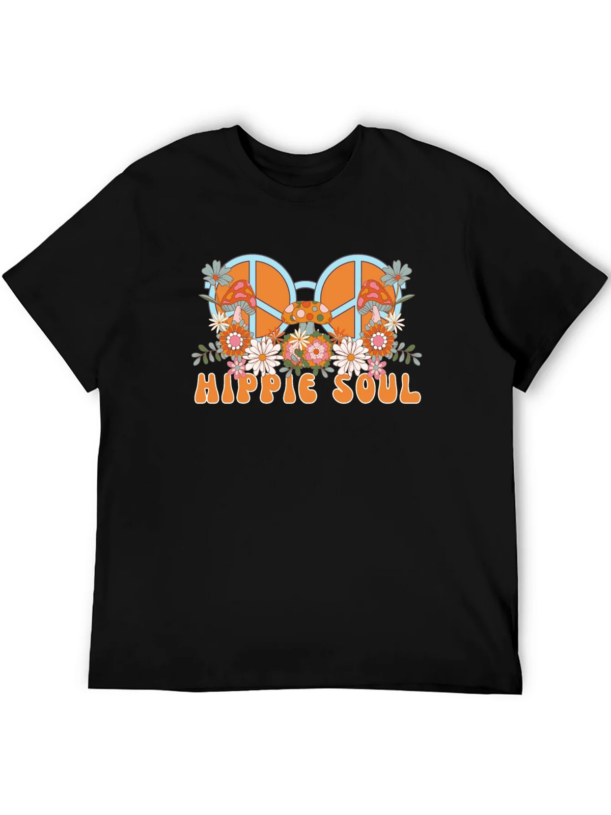 Hippie Soul Graphic T-Shirt - Retro Peace Sign & Mushroom product image 5