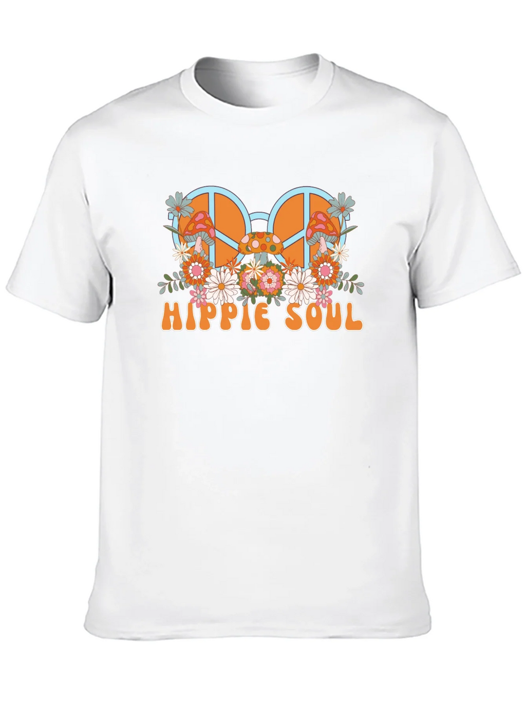 Hippie Soul Graphic T-Shirt - Retro Peace Sign & Mushroom product image 9