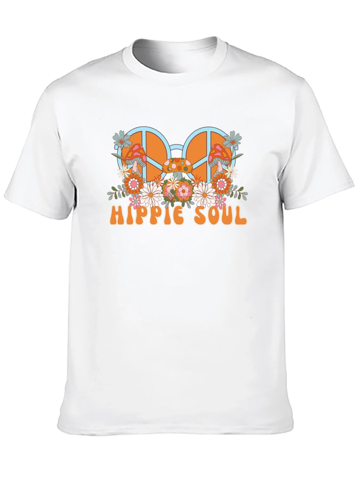 Hippie Soul Graphic T-Shirt - Retro Peace Sign & Mushroom product image 9