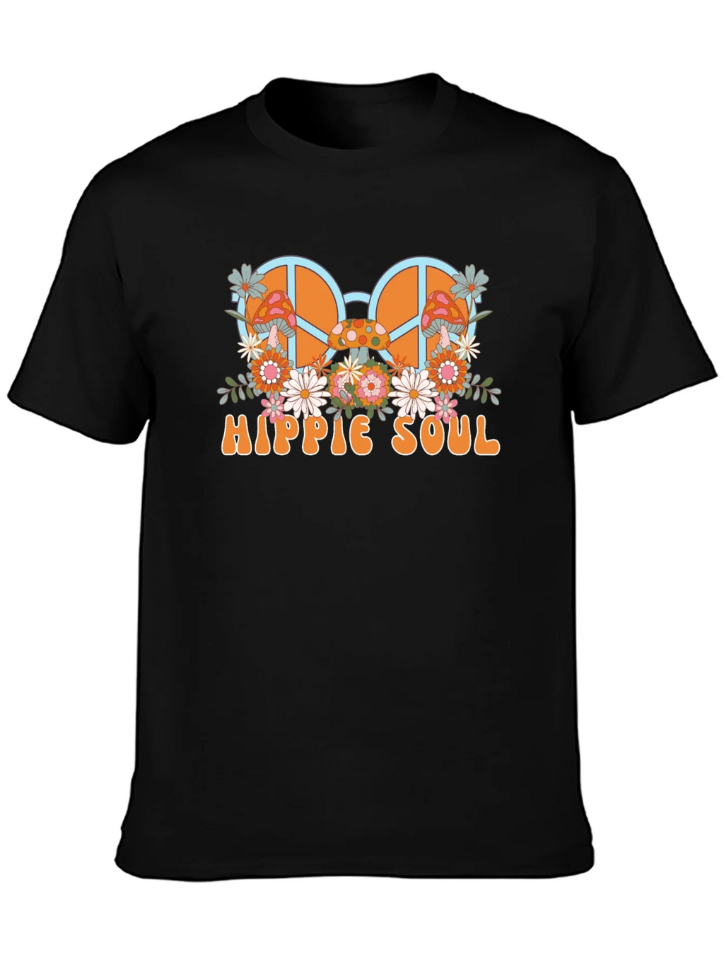 Hippie Soul Graphic T-Shirt - Retro Peace Sign & Mushroom product image 3