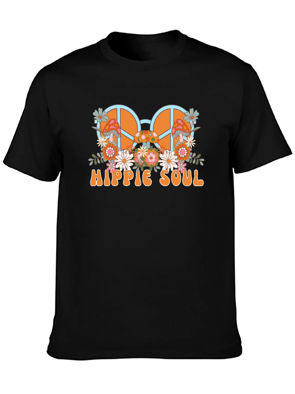 Hippie Soul Graphic T-Shirt - Retro Peace Sign & Mushroom product image 3