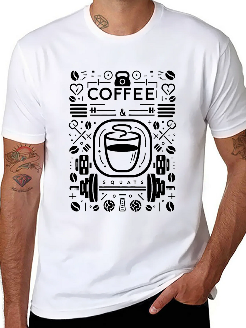 Coffee & Squats Graphic Tee - Black product image 6