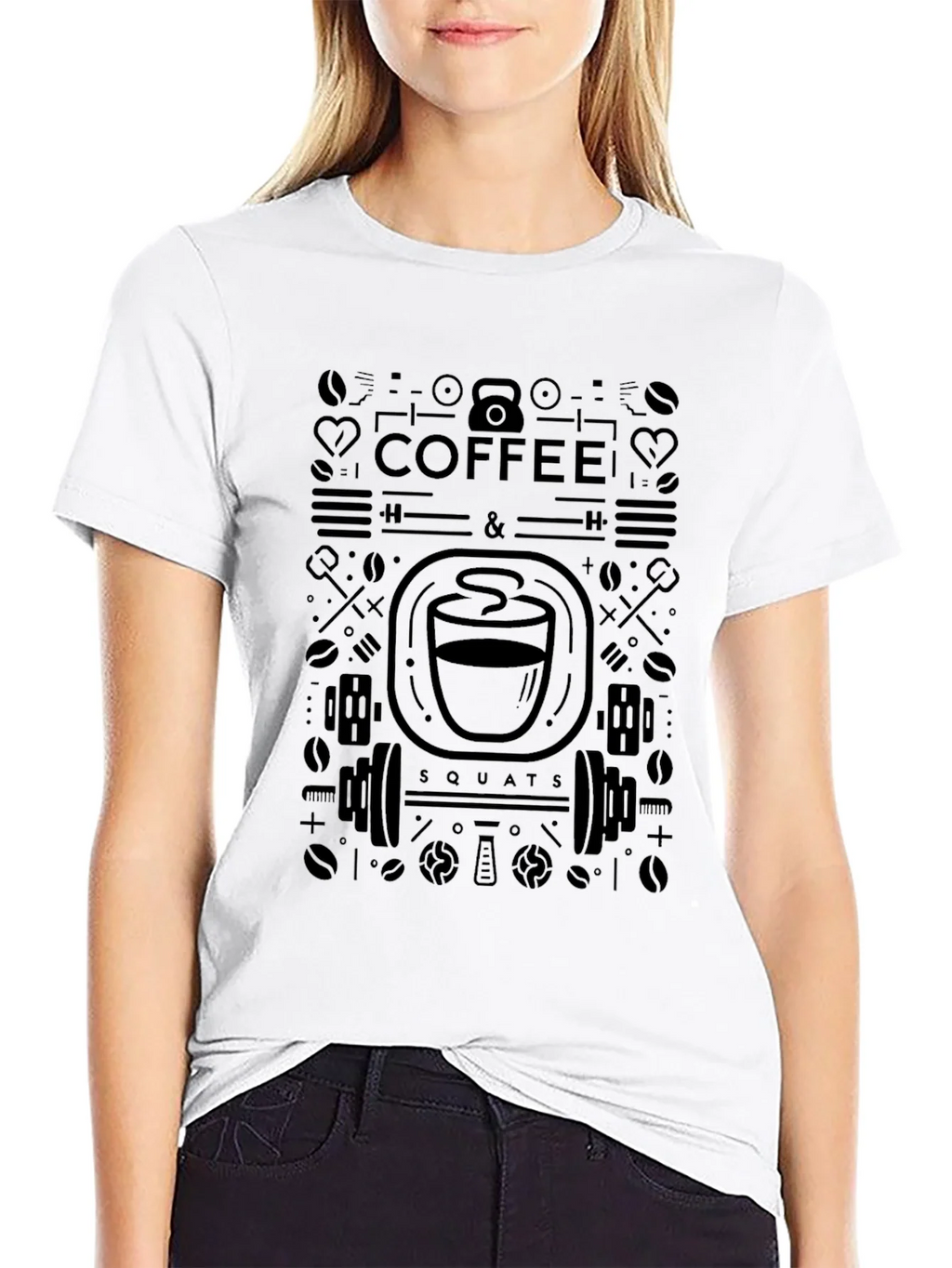 Coffee & Squats Graphic Tee - Black product image 7