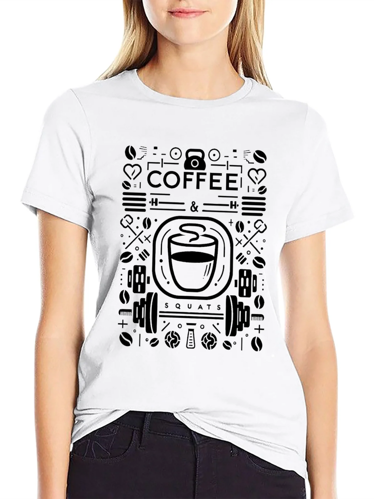 Coffee & Squats Graphic Tee - Black product image 7